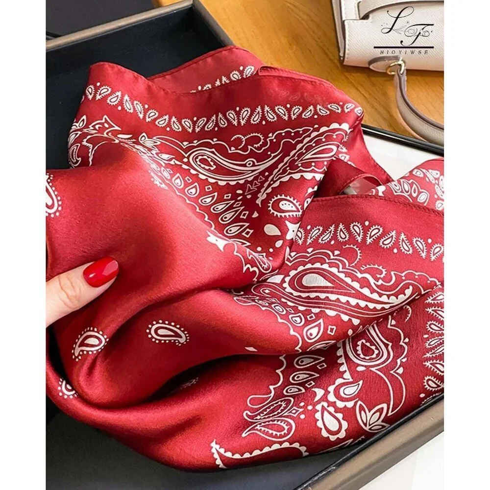 Satin Bandanas Head A13 Red Scarf Women Lightweight Silk Hair Wrap Sleep Scarf
